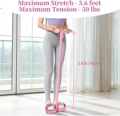 3-In-1 Multifunction Pedal Resistance Band, Elastic Pull Rope Fitness, Full-Body Workout at Home Gym, Exercise Sit-Up, Yoga, Abdominal Training