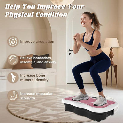 Hophorse High-Power Vibration Plate Exercise Machine Oscillating Plate 300 Lbs Weight Capacity Bluetooth Remote Control 3-In-1 Indoor Home Gym Fitness Equipment with 2 Resistance Bands