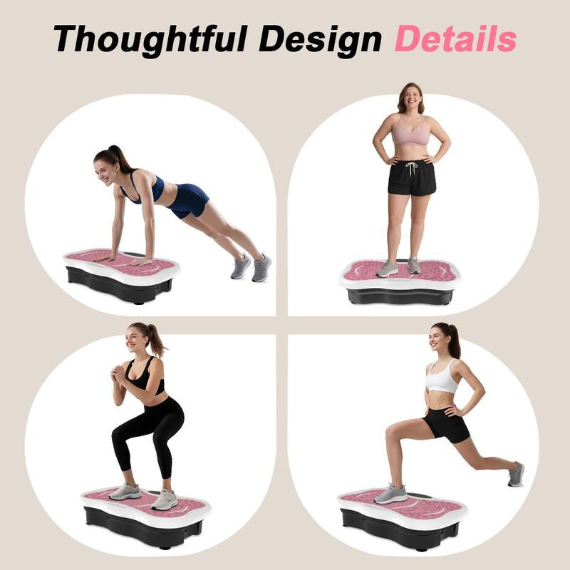 Hophorse High-Power Vibration Plate Exercise Machine Oscillating Plate 300 Lbs Weight Capacity Bluetooth Remote Control 3-In-1 Indoor Home Gym Fitness Equipment with 2 Resistance Bands