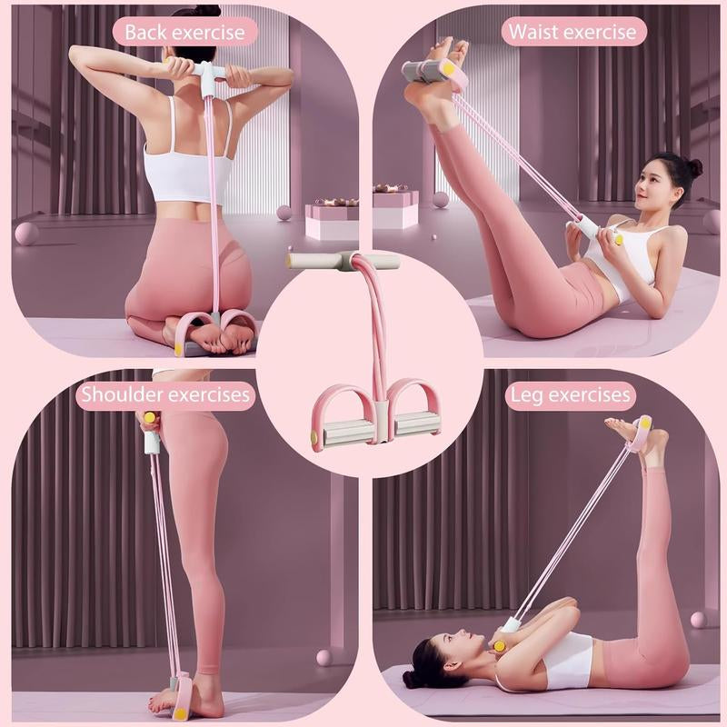 3-In-1 Multifunction Pedal Resistance Band, Elastic Pull Rope Fitness, Full-Body Workout at Home Gym, Exercise Sit-Up, Yoga, Abdominal Training