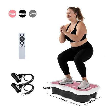Hophorse High-Power Vibration Plate Exercise Machine Oscillating Plate 300 Lbs Weight Capacity Bluetooth Remote Control 3-In-1 Indoor Home Gym Fitness Equipment with 2 Resistance Bands
