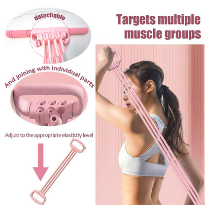 3-In-1 Multifunction Pedal Resistance Band, Elastic Pull Rope Fitness, Full-Body Workout at Home Gym, Exercise Sit-Up, Yoga, Abdominal Training