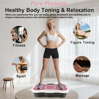 Hophorse High-Power Vibration Plate Exercise Machine Oscillating Plate 300 Lbs Weight Capacity Bluetooth Remote Control 3-In-1 Indoor Home Gym Fitness Equipment with 2 Resistance Bands