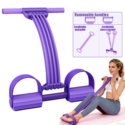3-In-1 Multifunction Pedal Resistance Band, Elastic Pull Rope Fitness, Full-Body Workout at Home Gym, Exercise Sit-Up, Yoga, Abdominal Training